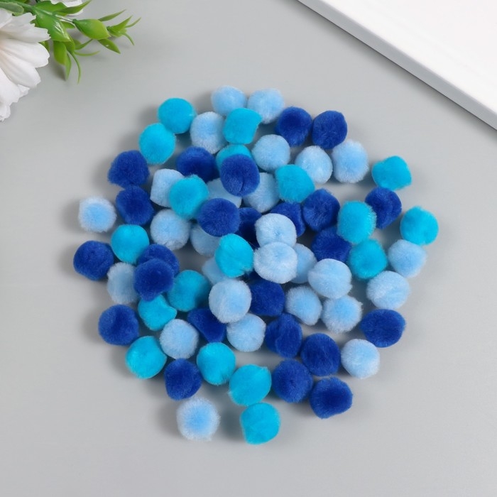 Декор для творчества Декор для творчества "Помпончики. Голубое небо" d=1,3 см набор 70 шт