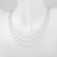 Бусы с жемчугом &laquo;Олимпия&raquo; трио, цвет серебро, 45см