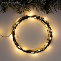 Гирлянда «Нить» 5 м роса, IP20, чёрная нить, 50 LED, свечение тёплое белое, USB Гирлянда «Нить» 5 м роса, IP20, чёрная нить, 50 LED, свечение тёплое белое, USB