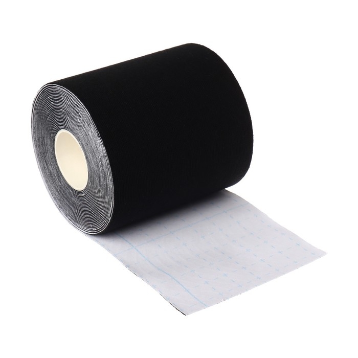 Кинезио - тейп, 7,5 см &times; 5 м, цвет чёрный