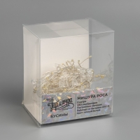 Гирлянда &laquo;Мишура&raquo; 2 м роса с насадками &laquo;Бусины&raquo;, IP20, серебристая нить, 100 LED, батарейки ААх3 (нет в комплекте), свечение тёплое белое