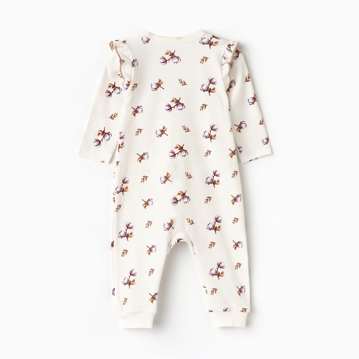 Комбинезон детский с закрытыми ножками, цвет белый, рост 68