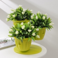 Кашпо многоярусное «Каскад», 3 шт, 700 мл, зелёное Кашпо многоярусное «Каскад», 3 шт, 700 мл, зелёное