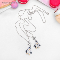 Кулоны неразлучники «Выбражулька» пингвинчики, 2 цепочки 45 см, цвет чёрно-белый Кулоны неразлучники «Выбражулька» пингвинчики, 2 цепочки 45 см, цвет чёрно-белый