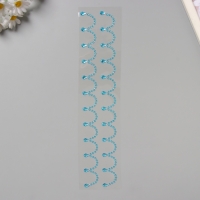 Наклейка пластик стразы "Подвесы" синяя 35х8 см