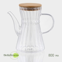 Чайник заварочный стеклянный с бамбуковой крышкой BellaTenero &laquo;Эко. Восток&raquo;, 800 мл, 18&times;11,5&times;17 см