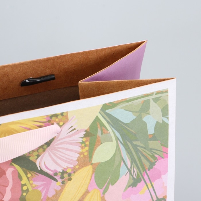 Пакет подарочный крафтовый горизонтальный, упаковка, &laquo;Вдохновляй&raquo;, ML 23 х 27 х 11.5 см