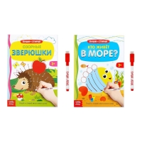 Набор многоразовых книг с маркером «Напиши и сотри. Развиваем мелкую моторику», 2 шт. по 12 стр. Набор многоразовых книг с маркером «Напиши и сотри. Развиваем мелкую моторику», 2 шт. по 12 стр.