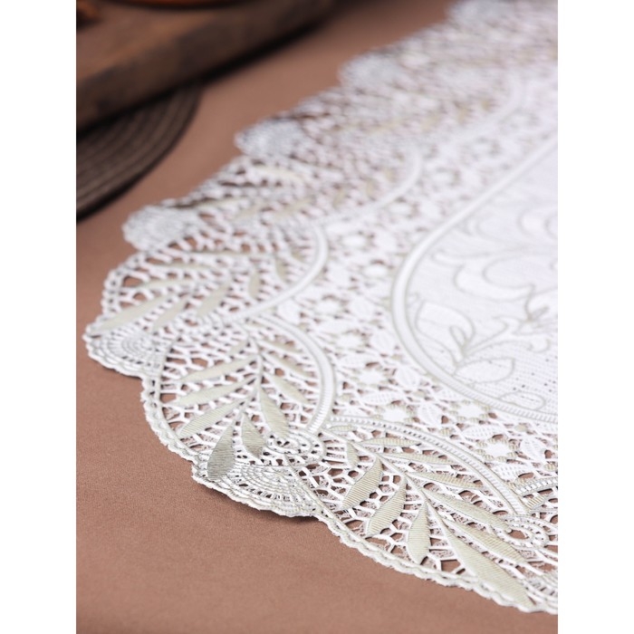 Салфетки сервировочные на стол Доляна &laquo;Подсолнухи&raquo;, 46&times;30 см, 4 шт, ПВХ, цвет серебряный