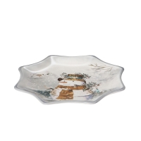 Блюдо сервировочное Доляна &laquo;Рождественский снеговик&raquo;, d=20 см, цвет белый