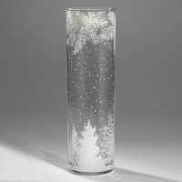 Ваза для цветов, новогодняя &laquo;Снежный лес&raquo;, на Новый год, стекло, высота 26, 3 см