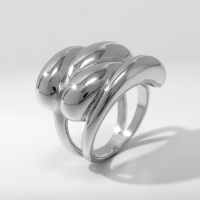 Кольцо металл &laquo;Тренд&raquo; капли, цвет серебро, размер 17