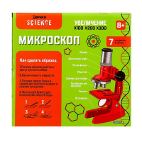 Микроскоп &laquo;Юный исследователь&raquo;, 7 предметов, увеличение x100, x200, x300