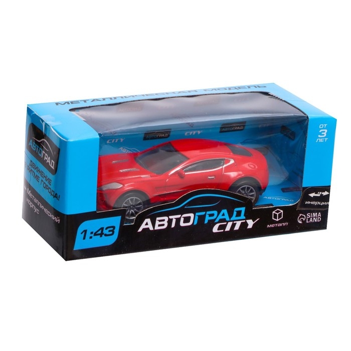 Машина металлическая &laquo;Гонка&raquo;, инерция, 1:43, цвет красный