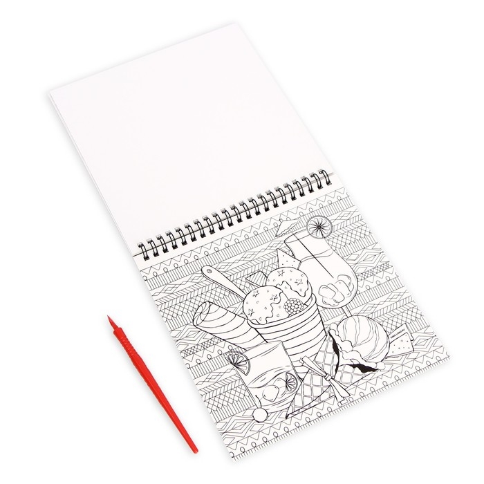 Гравюра блокнот - раскраска детская «Эстетика», 19 х 19 см, для девочки Гравюра блокнот - раскраска детская «Эстетика», 19 х 19 см, для девочки