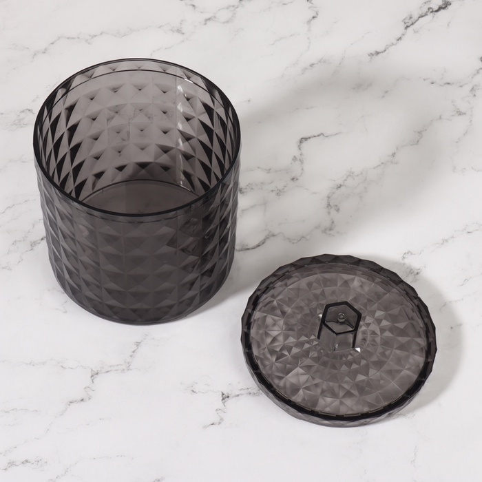 Органайзер для хранения, 1 секция, с крышкой, d = 10 × 12,5 см, цвет чёрный Органайзер для хранения, 1 секция, с крышкой, d = 10 × 12,5 см, цвет чёрный