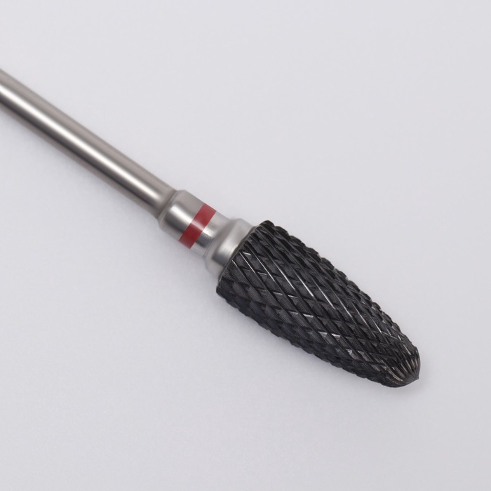 Фреза керамическая для маникюра &laquo;Кукуруза&raquo;, мелкая нарезка, 6 &times; 15 мм, в пластиковом футляре, цвет чёрный