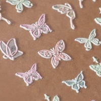 Наклейки для ногтей &laquo;Бабочки&raquo;, объёмные, разноцветные/голографические