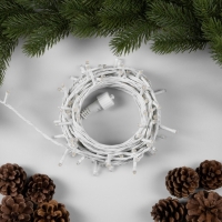 Гирлянда «Нить» 10 м, IP44, УМС, белая нить, 100 LED, свечение тёплое белое, мерцание всех светодиодов, 24 В Гирлянда «Нить» 10 м, IP44, УМС, белая нить, 100 LED, свечение тёплое белое, мерцание всех светодиодов, 24 В
