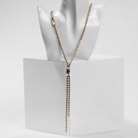 Колье &laquo;Нить&raquo; прямоугольники, цвет белый в золоте,70 см