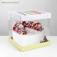 Коробка для торта, кондитерская упаковка, &laquo;Поздравляю!&raquo;, 30 х 30 см