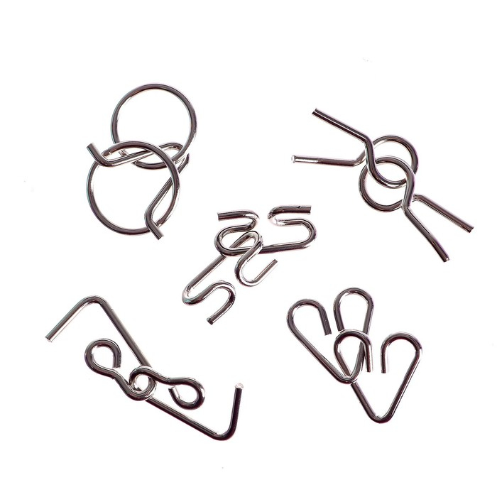 Новогодняя головоломка металлическая &laquo;Адвент-календарь&raquo;, котики, 5 шт. в наборе, на новый год