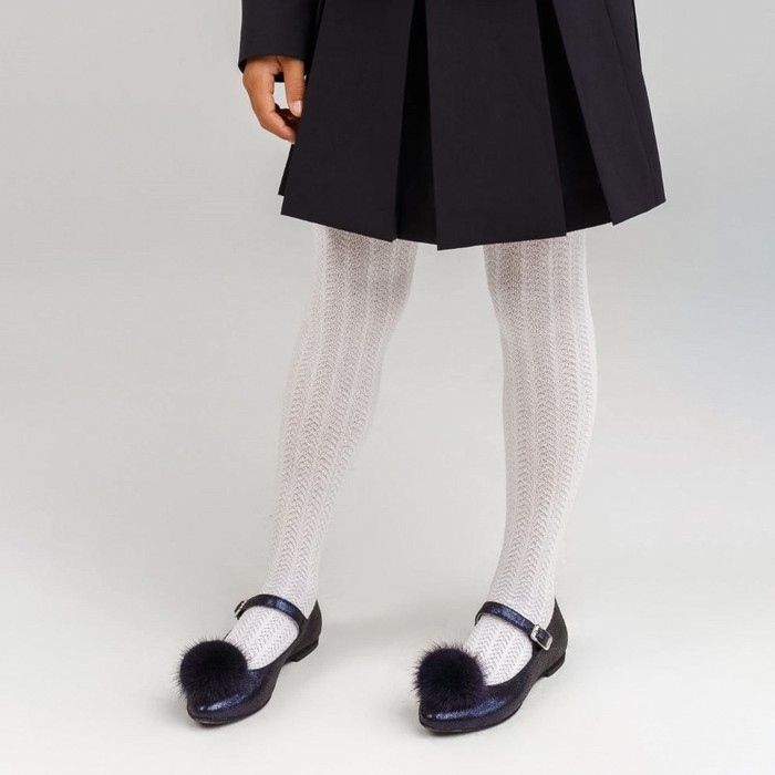 Колготки детские, цвет белый, рост 122-128