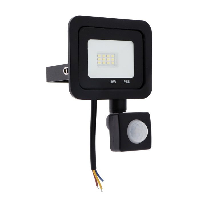 Прожектор светодиодный, 10 Вт, 900 Лм, 6500К, Датчик движения, IP66, Прожектор светодиодный, 10 Вт, 900 Лм, 6500К, Датчик движения, IP66,