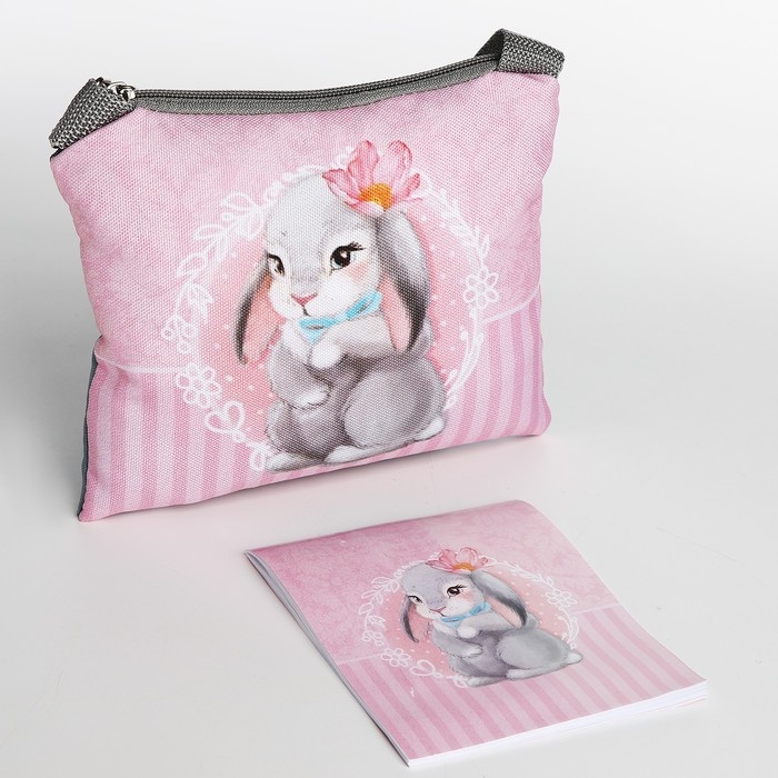 Набор подарочный для девочки Набор подарочный для девочки "Зайка", сумка, блокнот
