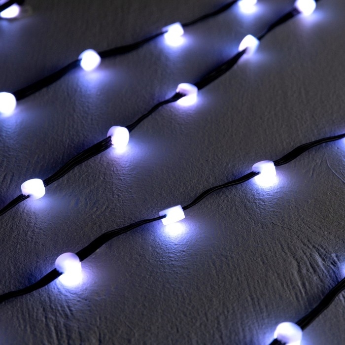 Умная гирлянда &laquo;Нить&raquo; 5 м роса с насадками &laquo;Шарики&raquo;, IP20, черный провод, 100 LED, пульт ДУ, приложение, свечение RGB, USB