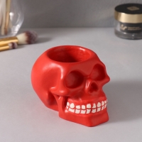 Предмет интерьера "Череп " 7*10см красный, белые зубы