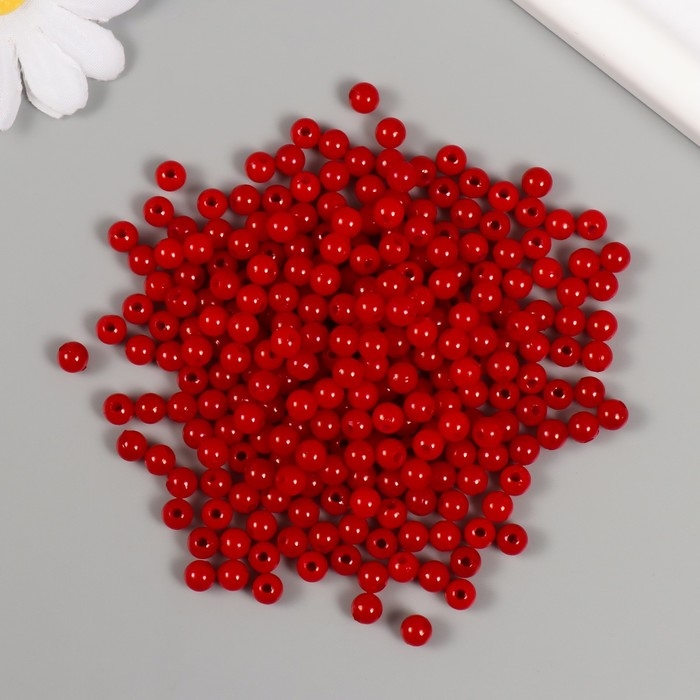 Набор бусин Набор бусин "Жемчуг" d 6 мм, 250 гр, красный