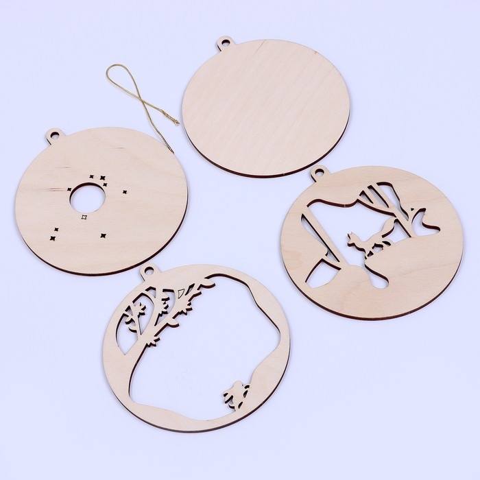 Заготовки для творчества. Деревянная ёлочная подвеска &laquo;Новый год! Лисёнок&raquo;