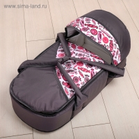 Коляска-трансформер &laquo;Гном&raquo;, пластиковые колёса, оттенки розового, рисунок МИКС