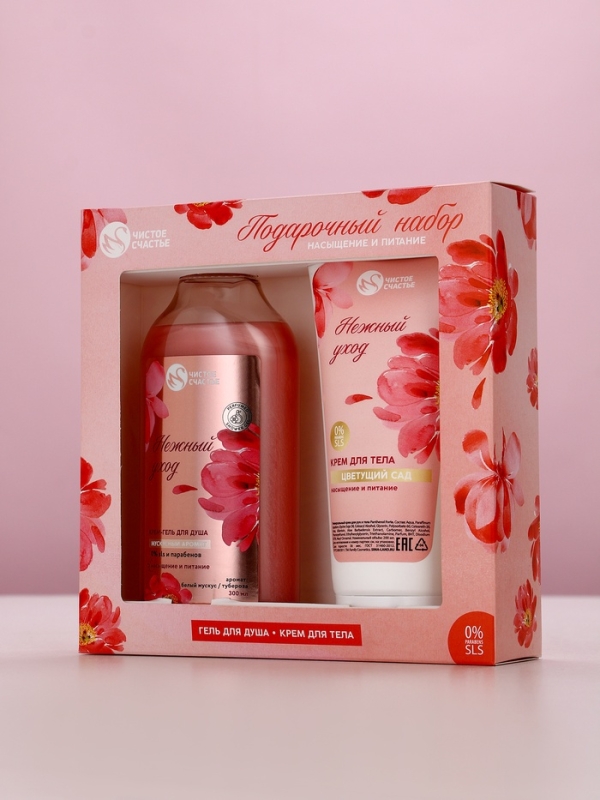 Подарочный набор "Насыщение и питание", гель для душа,300 мл и крем для тела,200 мл