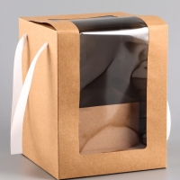 Коробка для цветов, 16 х 16 х 20 см, крафт