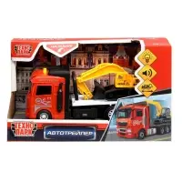 Машина пласт. "Автоперевозчик", 20 см, свет-звук, инерц., подв. дет., экскаватор в компл. 2054256-R