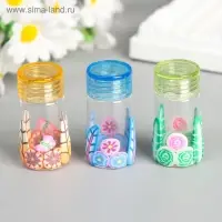 Баночка для скрапбукинга стекло "Цветочная" МИКС 5х2,2х2,2 см