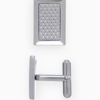 Запонки нержавеющая сталь &laquo;Прямоугольник&raquo; с точечным нанесением, цвет серебро