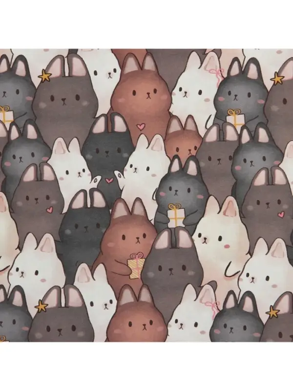 Бумага упаковочная крафтовая &laquo;Зайки&raquo;, 70 х 100 см