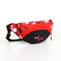Сумка поясная детская на молнии, цвет красный/чёрный Сумка поясная детская на молнии, цвет красный/чёрный