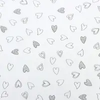 Бумага упаковочная тишью, &laquo;Сердечки&raquo;, 50 см &times; 70 см 17 грамм, белая