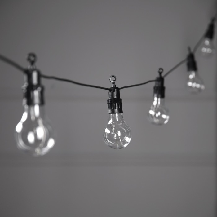 Гирлянда &laquo;Белт-лайт&raquo; 5 м с насадками &laquo;Роса&raquo;, IP44, УМС, тёмная нить, 50 LED, свечение белое, 3 В