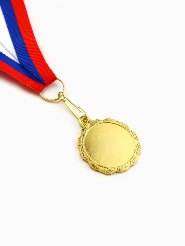 Медаль под нанесение 060 диам 3,2 см. Цвет зол. С лентой