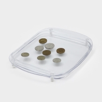 Монетница пластиковая OPTIMA, 17&times;20,5&times;1,5, цвет прозрачный