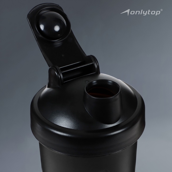 Шейкер для спортивного питания Onlytop, 600 мл, цвет черный