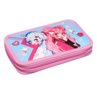 Пенал 2 секции, 125 х 205 х 40 мм, Calligrata 30П26/2 "Аниме подружки", ламинированный картон Пенал 2 секции, 125 х 205 х 40 мм, Calligrata 30П26/2 "Аниме подружки", ламинированный картон