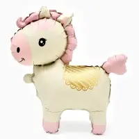 Воздушный шар фольгированный 3D 25" "Лошадка" цвет кремовый, под воздух