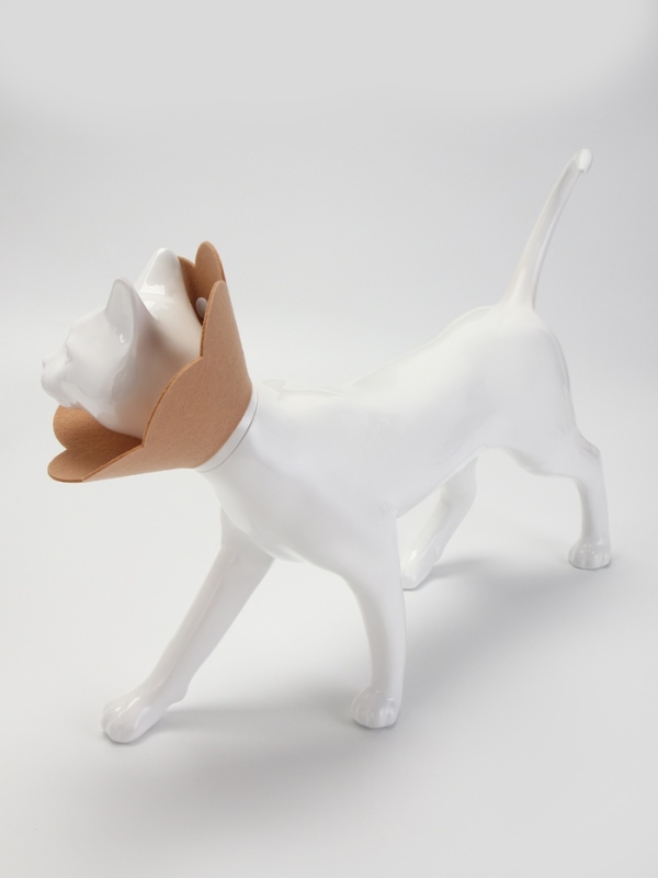 Ветеринарный воротник из фетра "Ромашка", размер L, коричневый