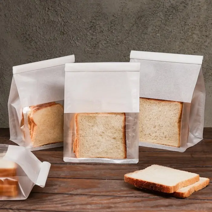 Пакет бумажный, с окном, прямоугольное дно, белый, 16&times;13&times;26 см